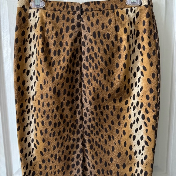 Michael KORS 4 Caramel/Black Leopard Print pencil Skirt, NWOT Cotton/Spandex - Picture 2 of 9